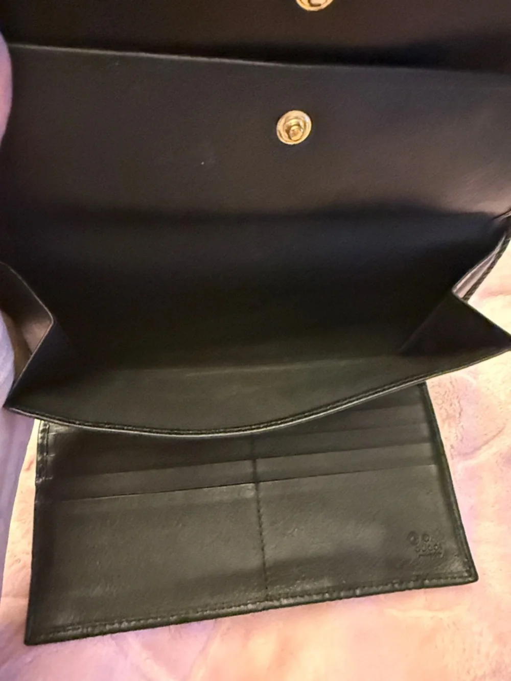 Authentic Gucci Black Leather Continental Wallet - Picture 5 of 9